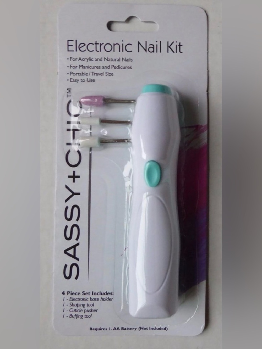 Sassy+chic Portable Electronic Nail Care Kit 4 piece set NEW!